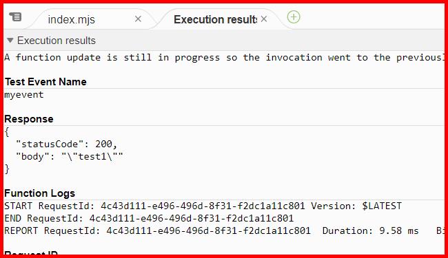 Picture showing the value of changed event json key